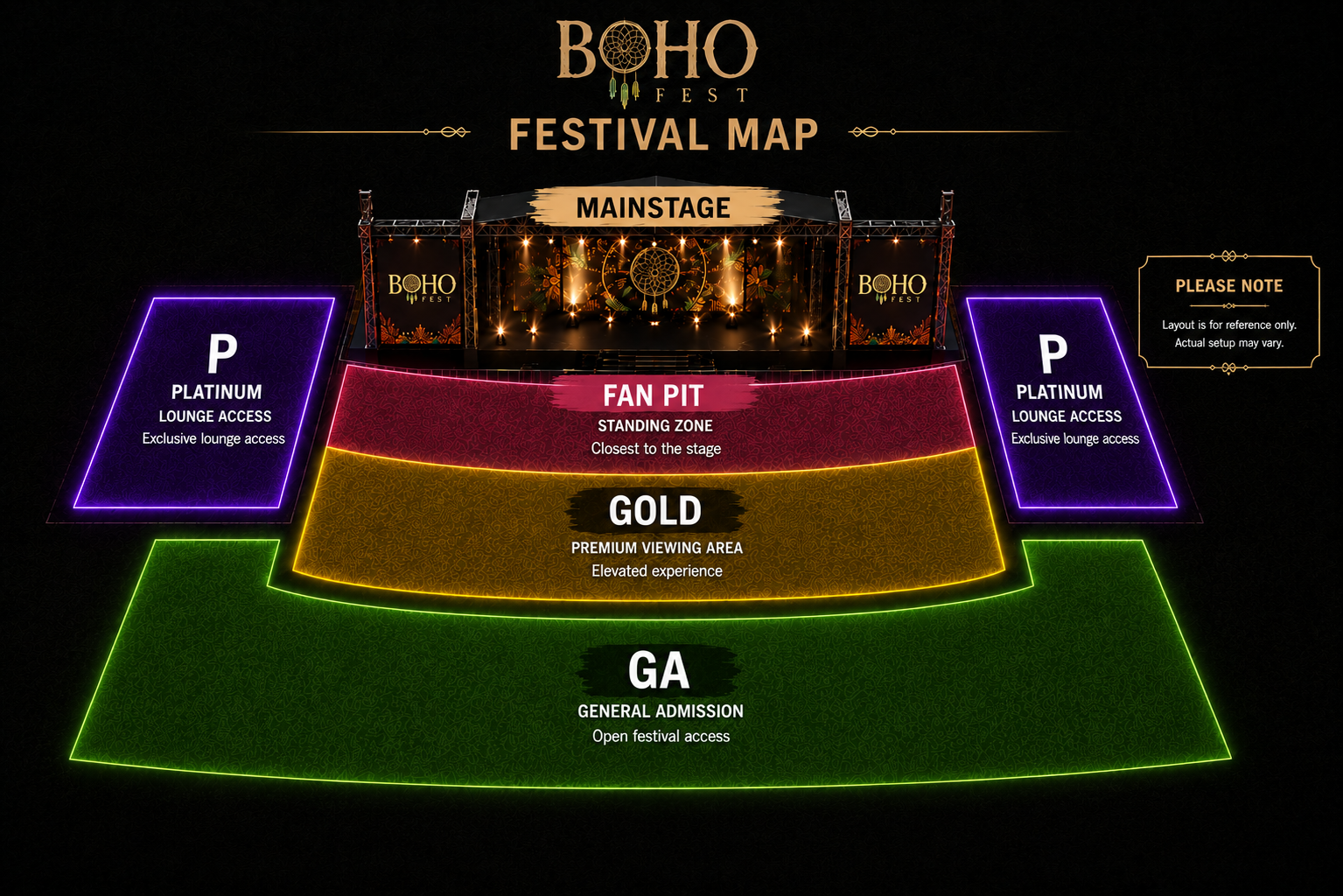 Boho Fest Arena Grounds Map